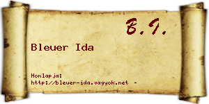 Bleuer Ida névjegykártya