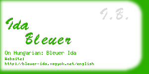 ida bleuer business card